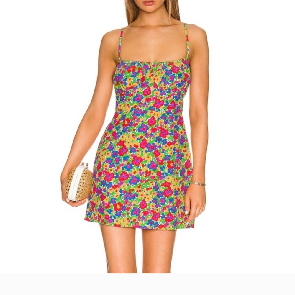 NWT Faithfull the Brand La Ceiba Mini Dress in La Fortuna Floral Size 10/XL